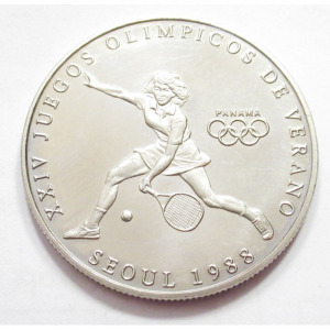 Panama, 1 balboa 1988 - Szöul Olimpia - Tenisz UNC