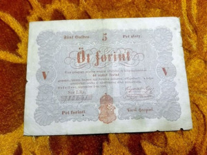 1848 -as Ropogós 5 Forint Kossuth Szabadságharcos bankó piros változat !!!!! (L2169)