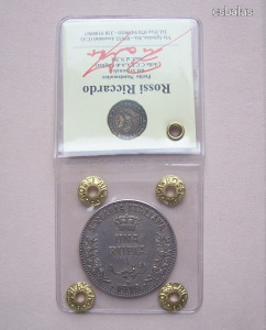 Olasz Szomália 1 Rupia 1919 UNC / Nagy ezüst / Certifikáttal / Igen ritka RR!