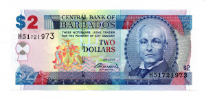 Barbados 2 Dollár Bankjegy 2007 P66b