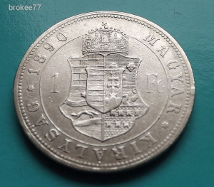 1890 - KB - 1 Forint RITKA !! GYÖNYÖRŰ ezüst !!