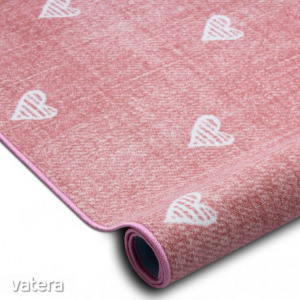 Gyerekeknek szőnyegpadló szőnyeg HEARTS Jeans, vintage szíveket - rózsaszín, 400 cm