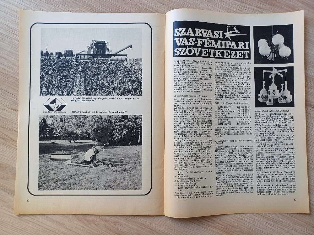 1978 MEZŐGÉP traktor nagy képes reklám oldalak és más Békés megyei cégek PR kiadványa