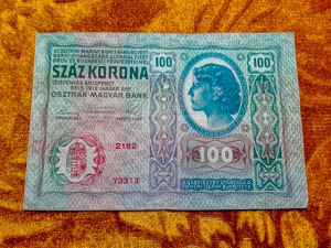1912 -es Ropogós 100 Korona Magyar kiadású felülbélyegzés nélküli bankó !! Ritkább !!! (L0291)