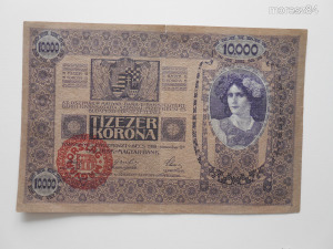 Extraszép 10000 korona 1918 MAGYARORSZÁG bélyegzéssel