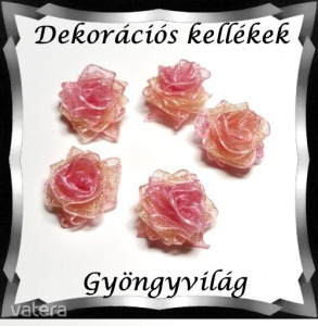 Dekorációs kellék: organza virág DK-VO 01-15szm 5db