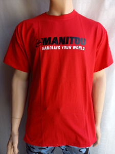 MANITOU piros póló (ELŐL - HÁTÚL FELIRATOS)