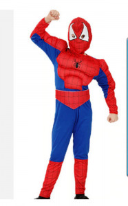 7-8 évesre izmosított Pókember jelmez maszkkal - Spiderman - ÚJ