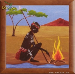 Ingyen posta, kész kép fakeretben, Afrika kép, poszter keretezve 30x30 cm