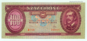 1968 100 forint - kis aláírás UNC