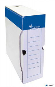 Archiválódoboz, A4, 100 mm, karton, VICTORIA, kék-fehér