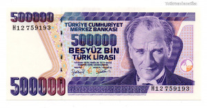 Törökország 500000 Líra Bankjegy 1970-1998 P212