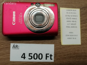 Canon Ixus 95 IS PC1355 digitális fényképezőgép, kishibás!