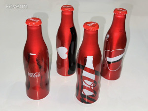 Coca-Cola alu palack 4 db - 100 éves a Coca Cola alumínium fém palack