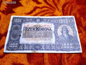1923 -as Ropogós 1000 korona -s bankó kis méretű Ritkább!!!! (L0853)