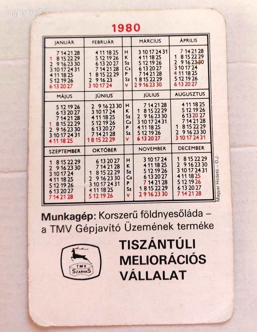 Kirovets K-700A csuklós kormányzású traktor - TMV Gépjavító 1980- kártyanaptár gyűjteményből eladó