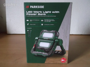 Parkside PBSL 5000 B2 akkus LED reflektor-munkalámpa és power bank ÚJ