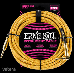 Ernie Ball - Vasalózsinór kábel 7.65m Arany