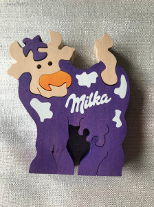 Fa kirakós játék Milka tehén