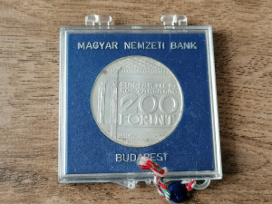 200 forint 1977 Magyar Nemzeti Múzeum ezüst MNB tokban BU