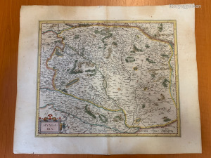1585 Magyarország EREDETI  színezett rézmetszetű térképe - - Mercator   (*29)