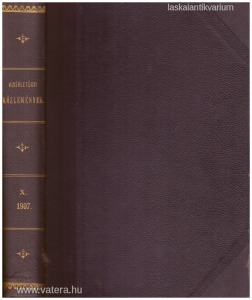 Kisérletügyi közlemények X. kötet (1907.)