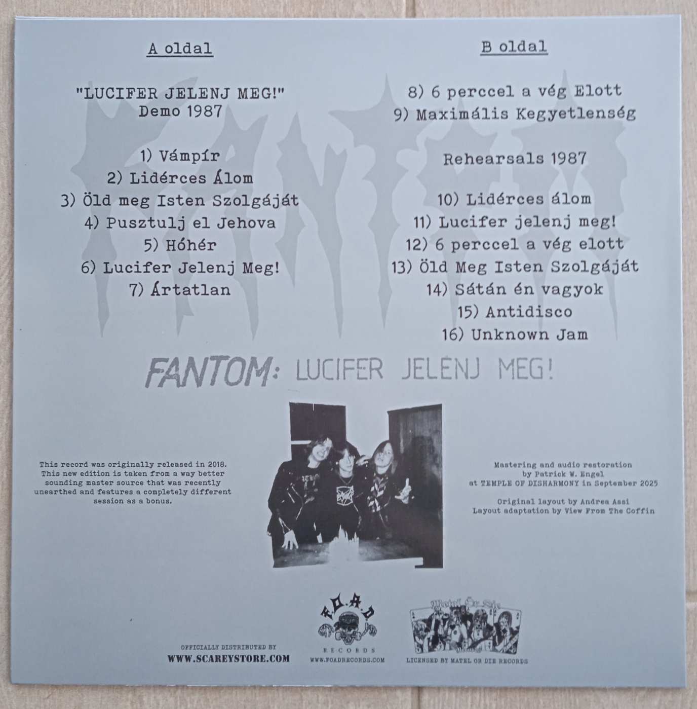 Fantom - Lucifer Jelenj Meg! Magyar Black Metal LP 1987/2026