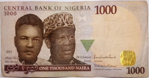 Nigéria 1000 naira 2013.