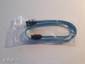 SATA3 kábel fém csatlakozós, egyenes, 45cm kék