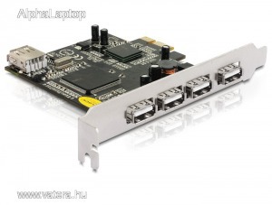 DELOCK 89135 PCI Express card USB 2.0 4+1 Port használt 3 hó gar! Kép